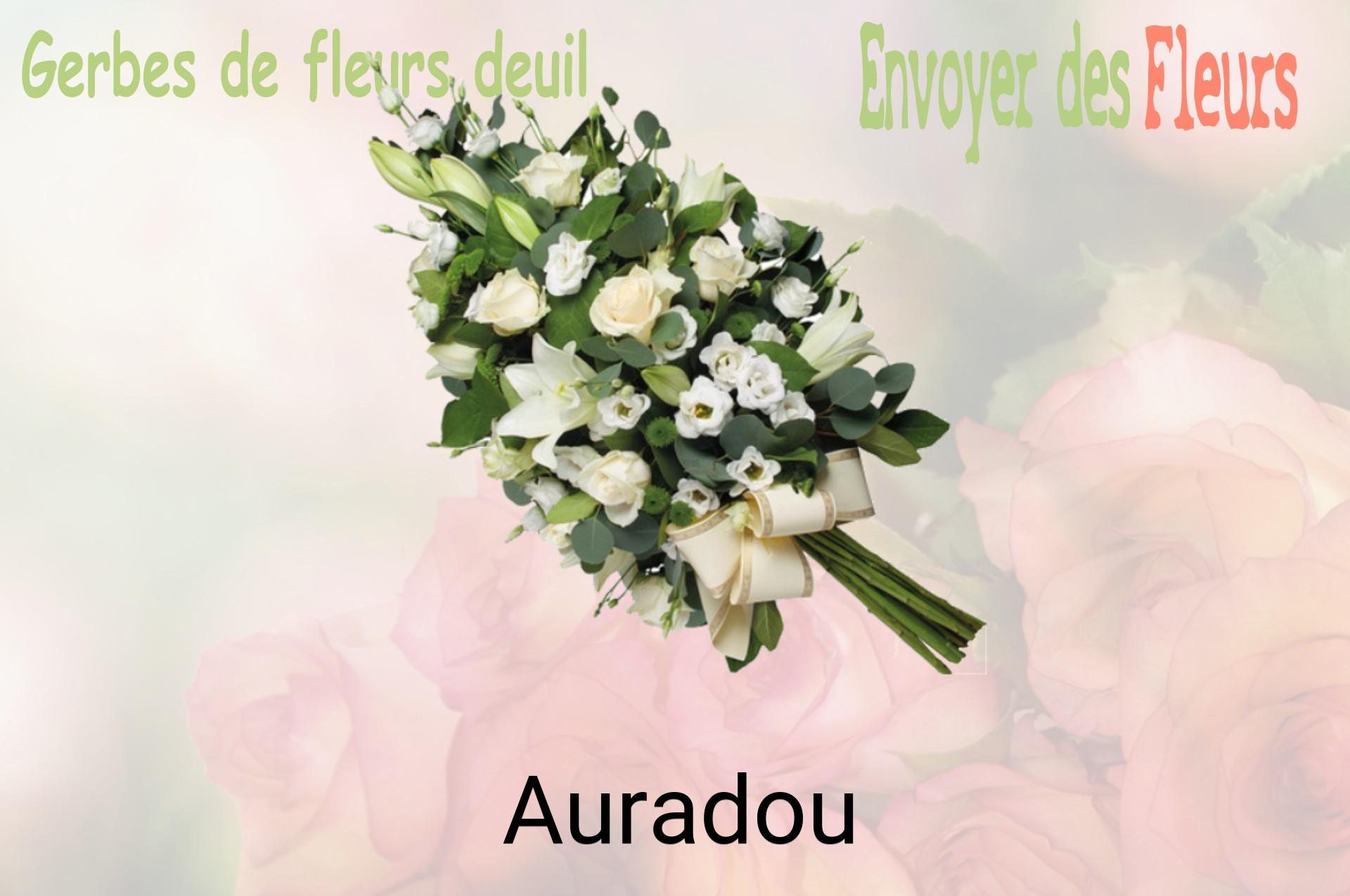 Gerbe de fleurs de deuil livrée à Auradou